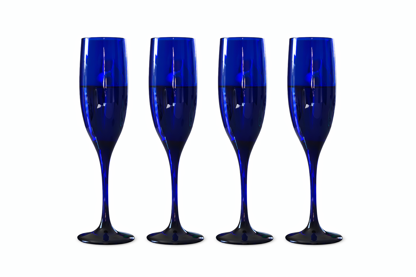 Ensemble (4) de flûtes à champagne vintage - bleu cobalt, de LIBBEY GLASS