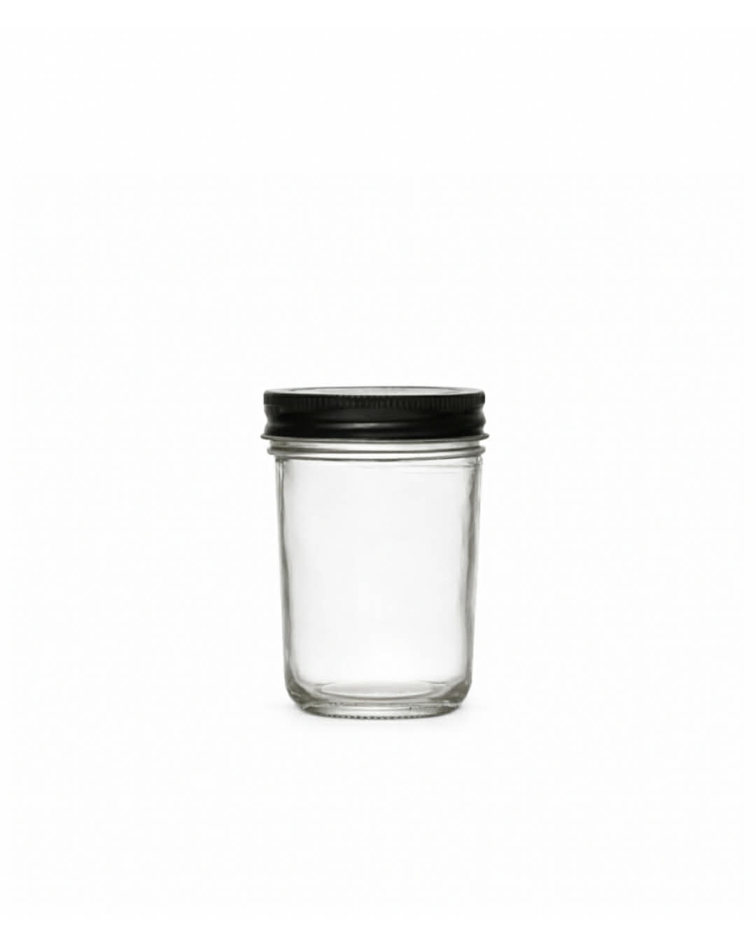 Bocal en verre avec couvercle noir - Petit cylindrique