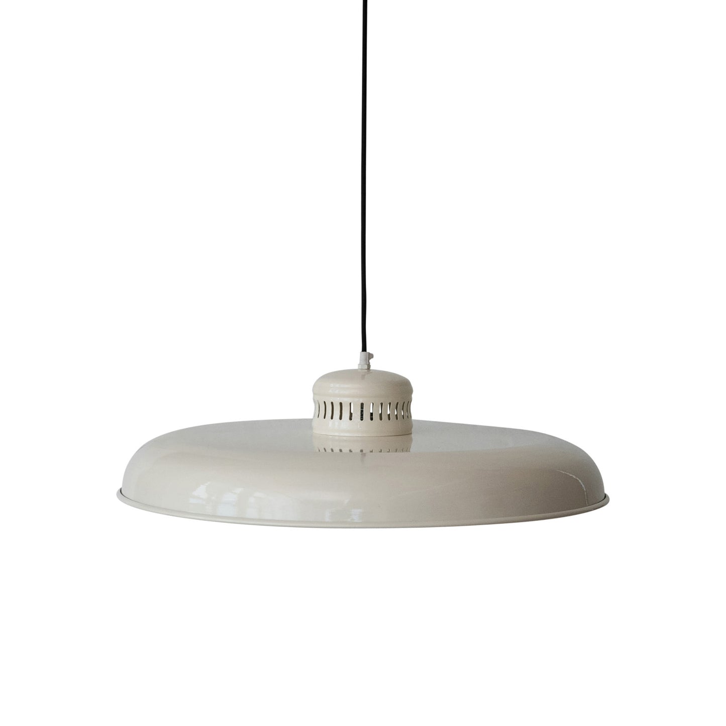 Lampe suspendue en métal - style vintage revisité - couleur crème