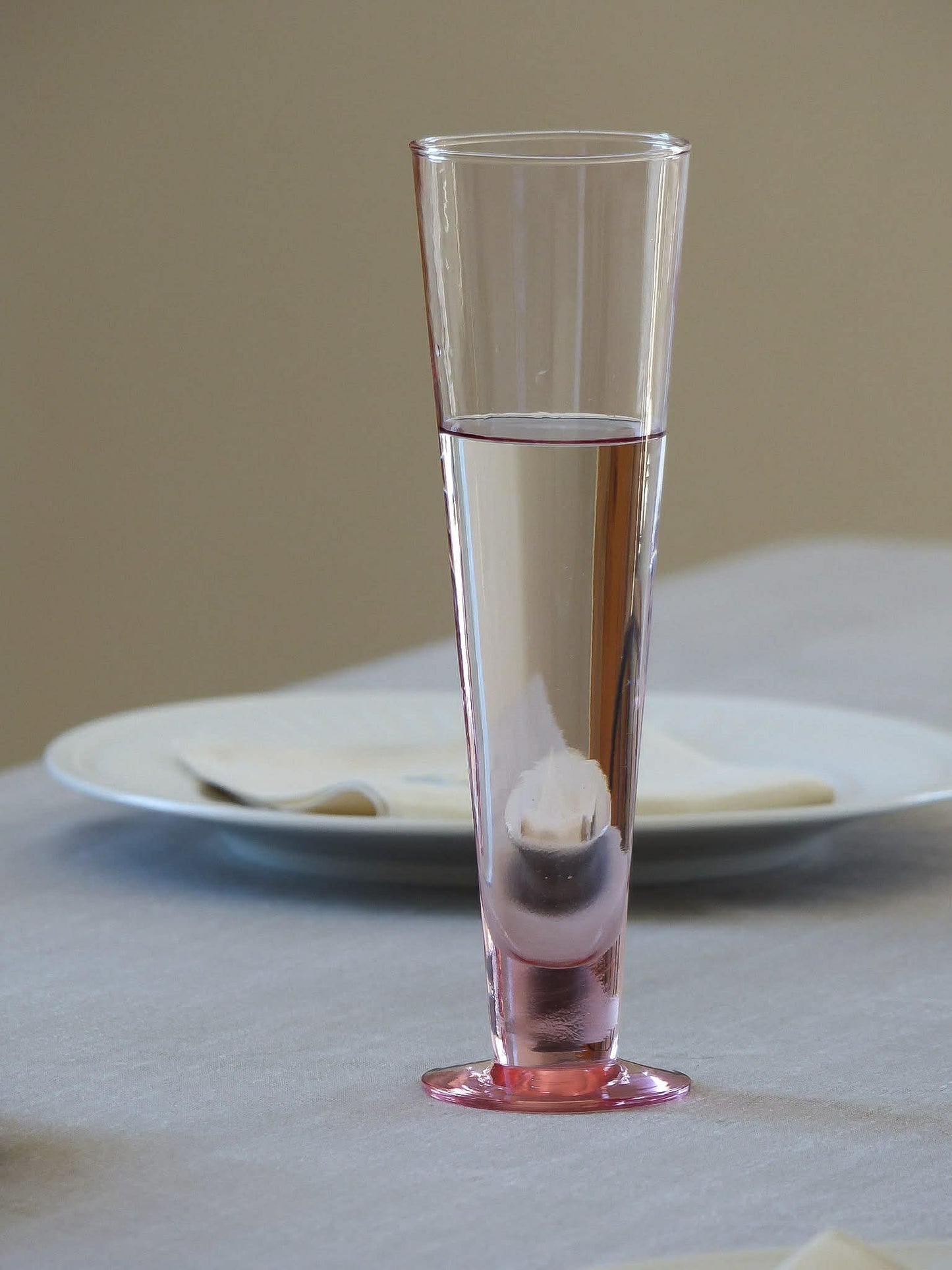 Grandes flutes vintage en verre rosé, ensemble de 4