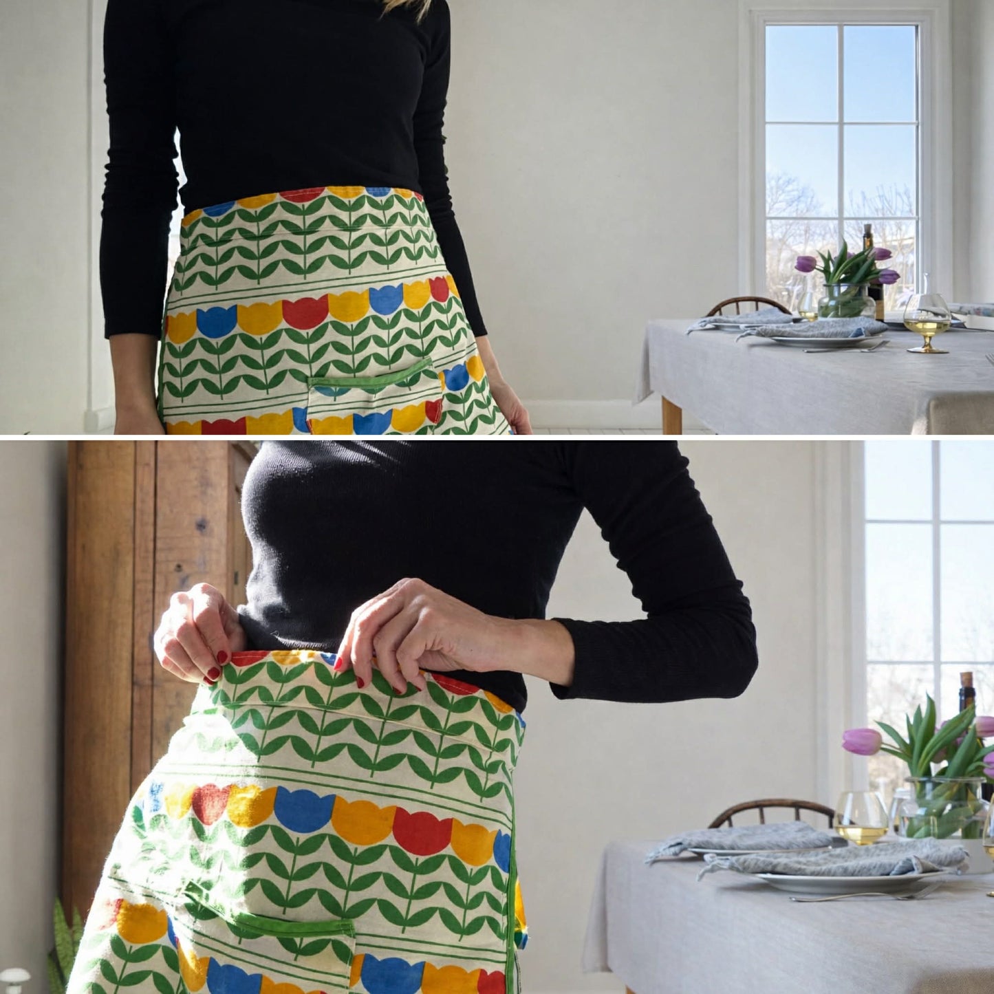 Tablier aux motifs d’inspiration scandinave