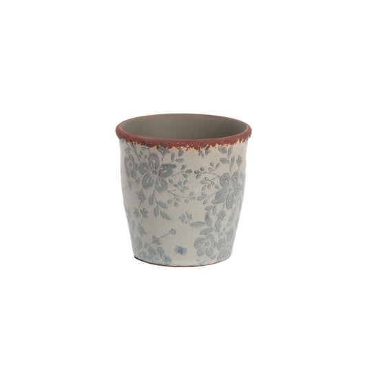 Cache-pot à motifs floral - Bleu - P