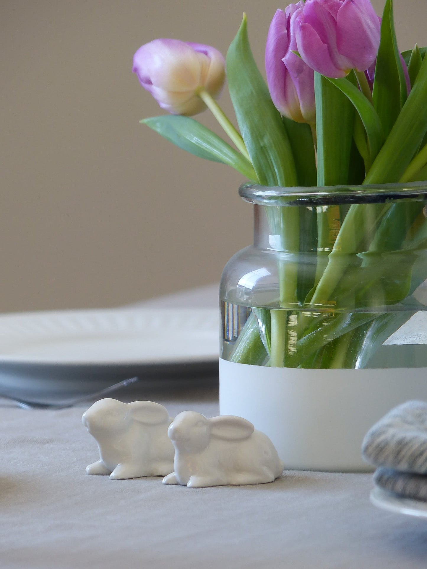 Lapins en céramique, coffret de 6 figurines