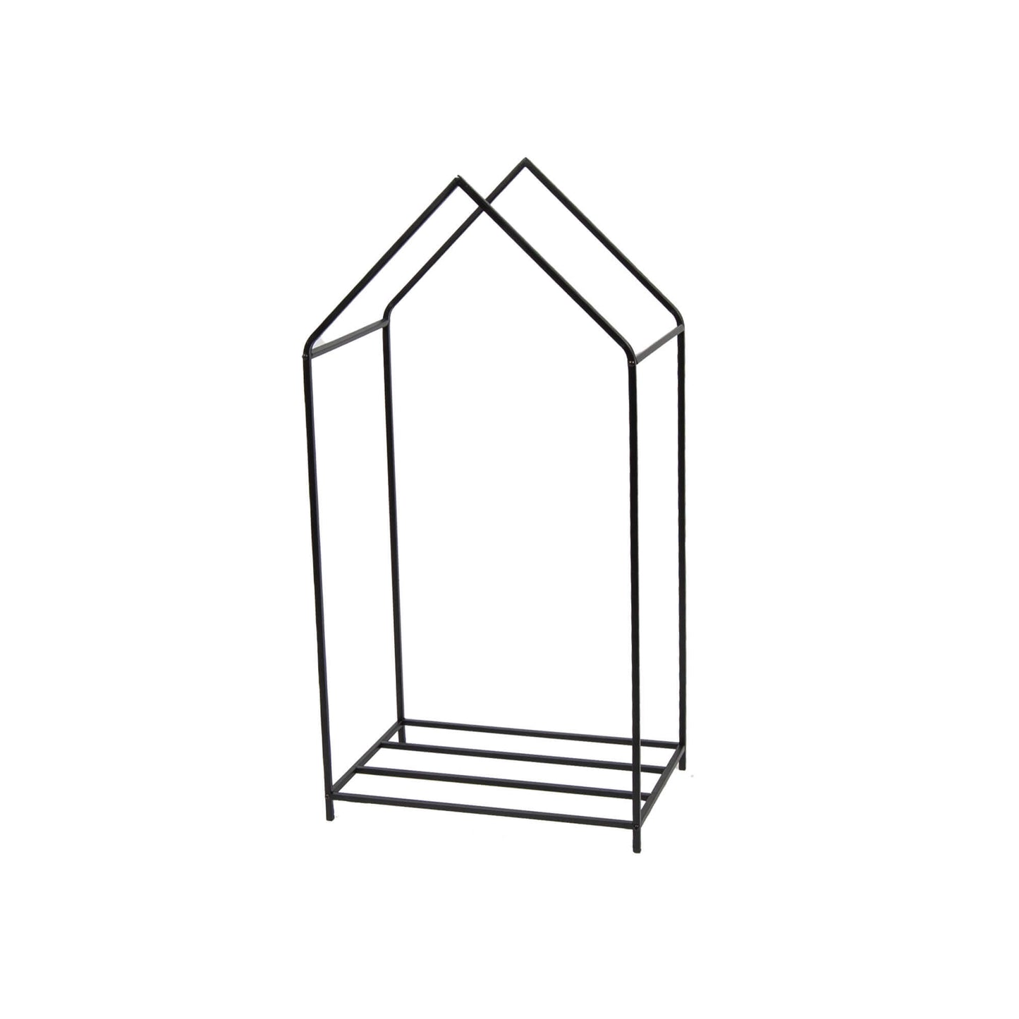 Porte-bûches en métal noir