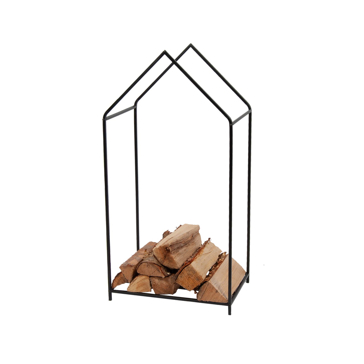 Porte-bûches en métal noir