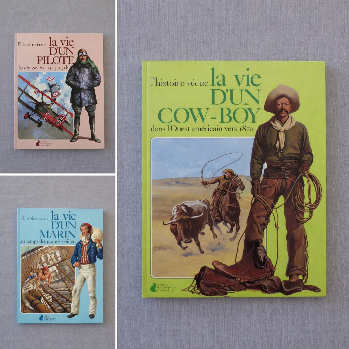 Collection de livre jeunesse (1978) - La vrai vie d’un Cowboy - La vrai vie d’un pilote - La vrai vie d’un marin