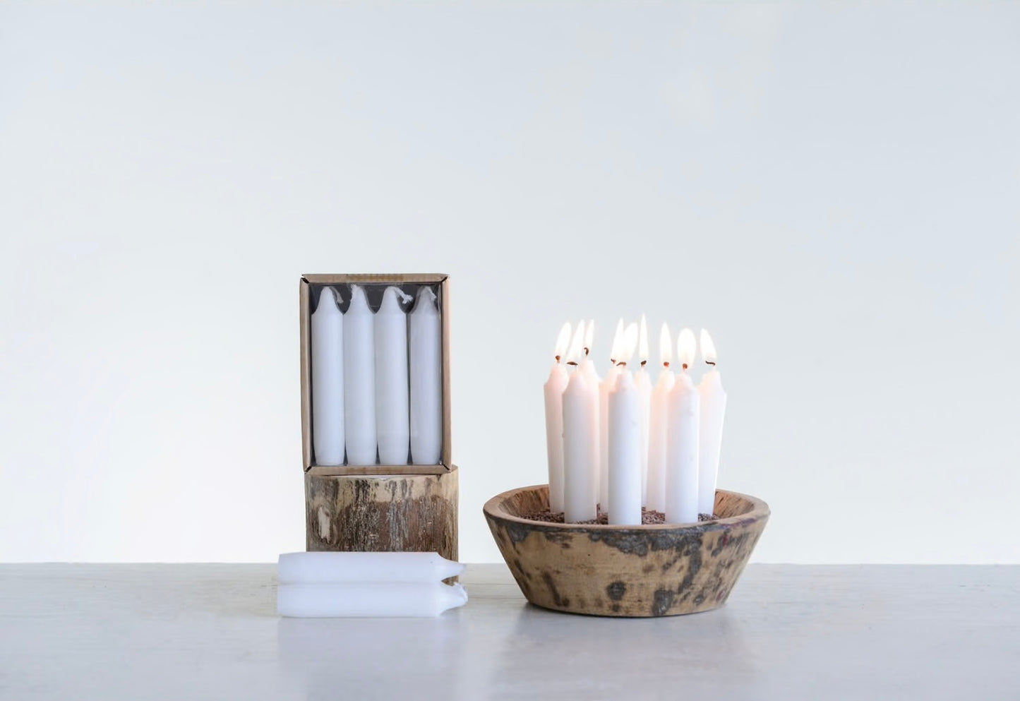 Ensemble de bougies courtes non parfumées