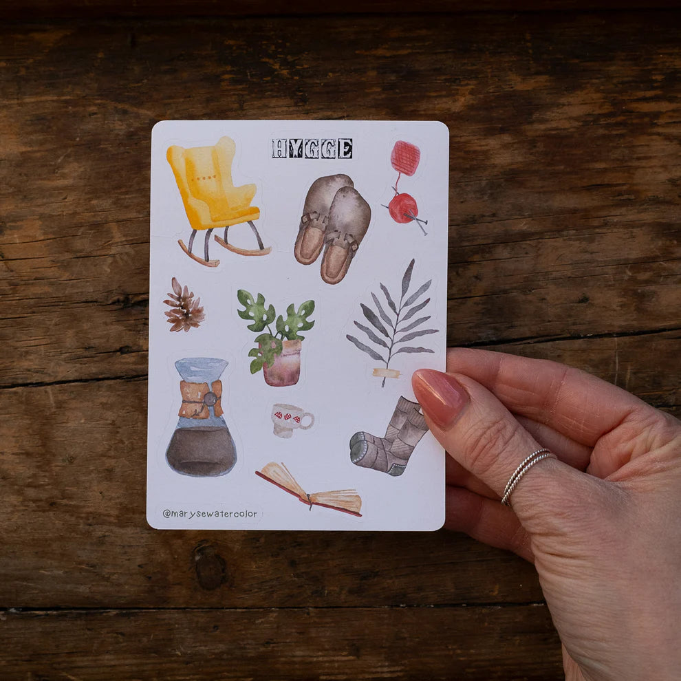 Feuille d'autocollants - Confort Hygge