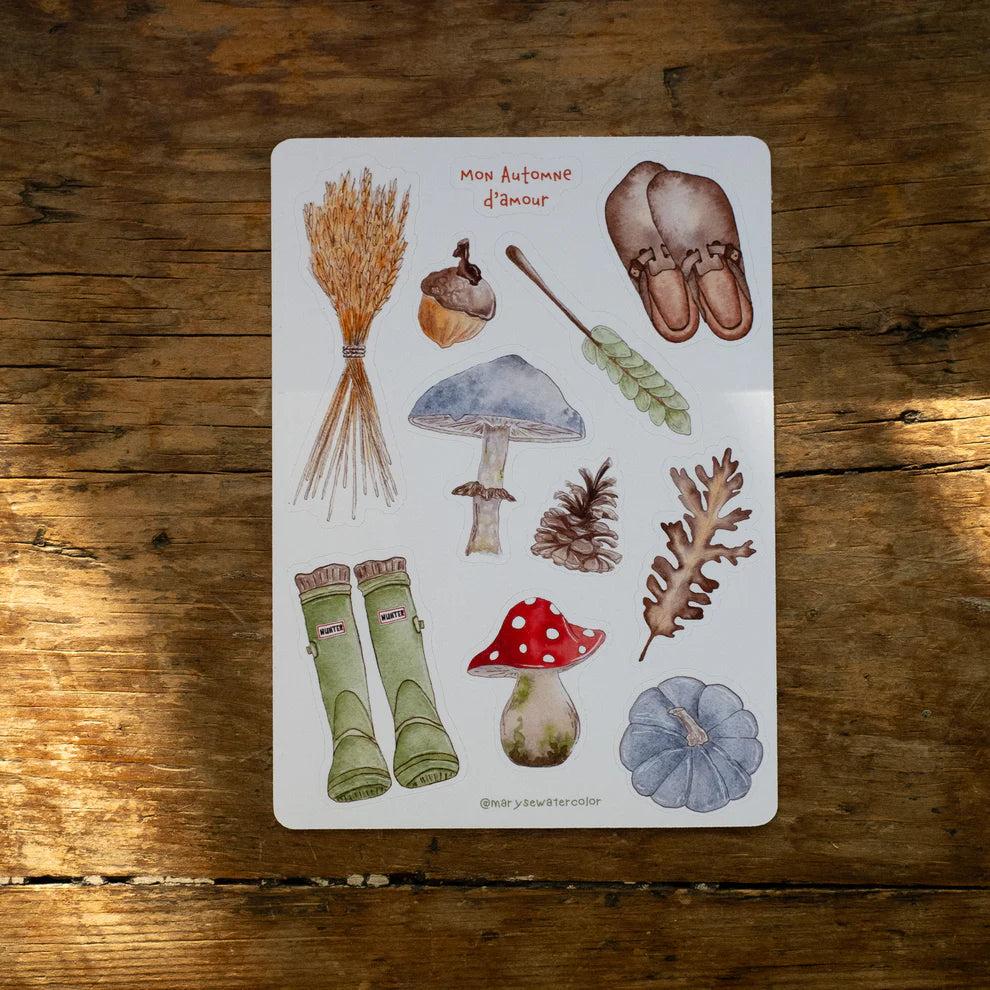 Feuille d'autocollants - Mon automne d'amour
