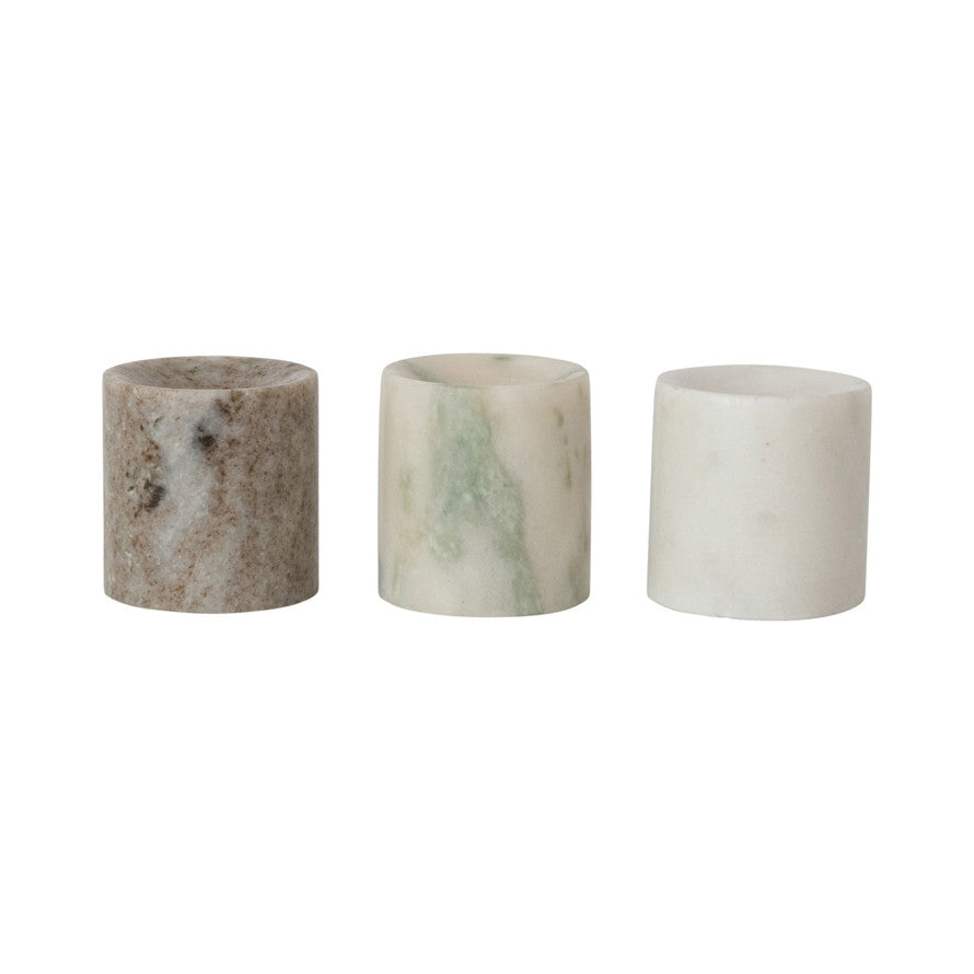 Bougeoir fuselé en marbre, 3 couleurs (pour bougies fuselées de 1/2 po)