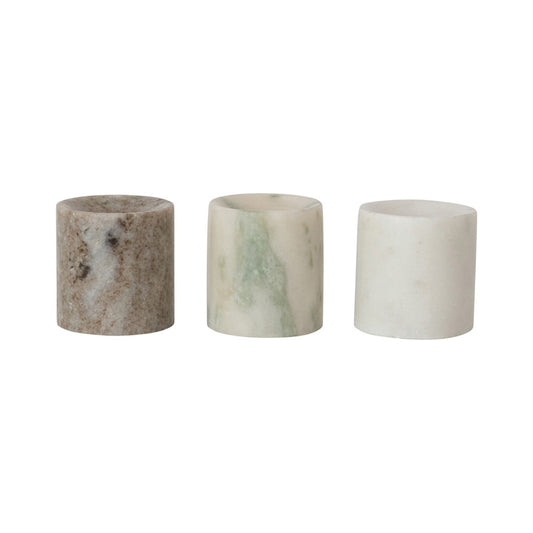 Bougeoir fuselé en marbre, 3 couleurs (pour bougies fuselées de 1/2 po)