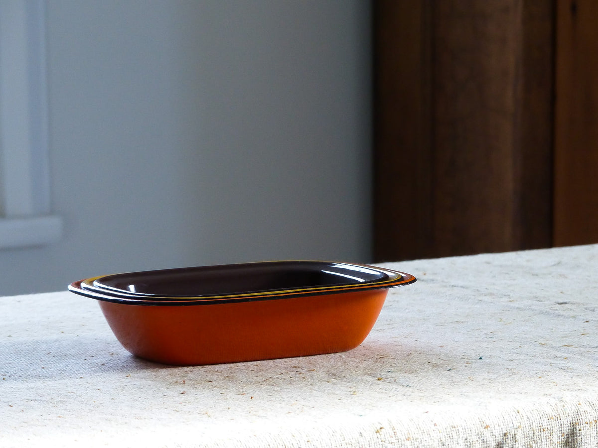 Ensemble de 3 plats vintage en émail