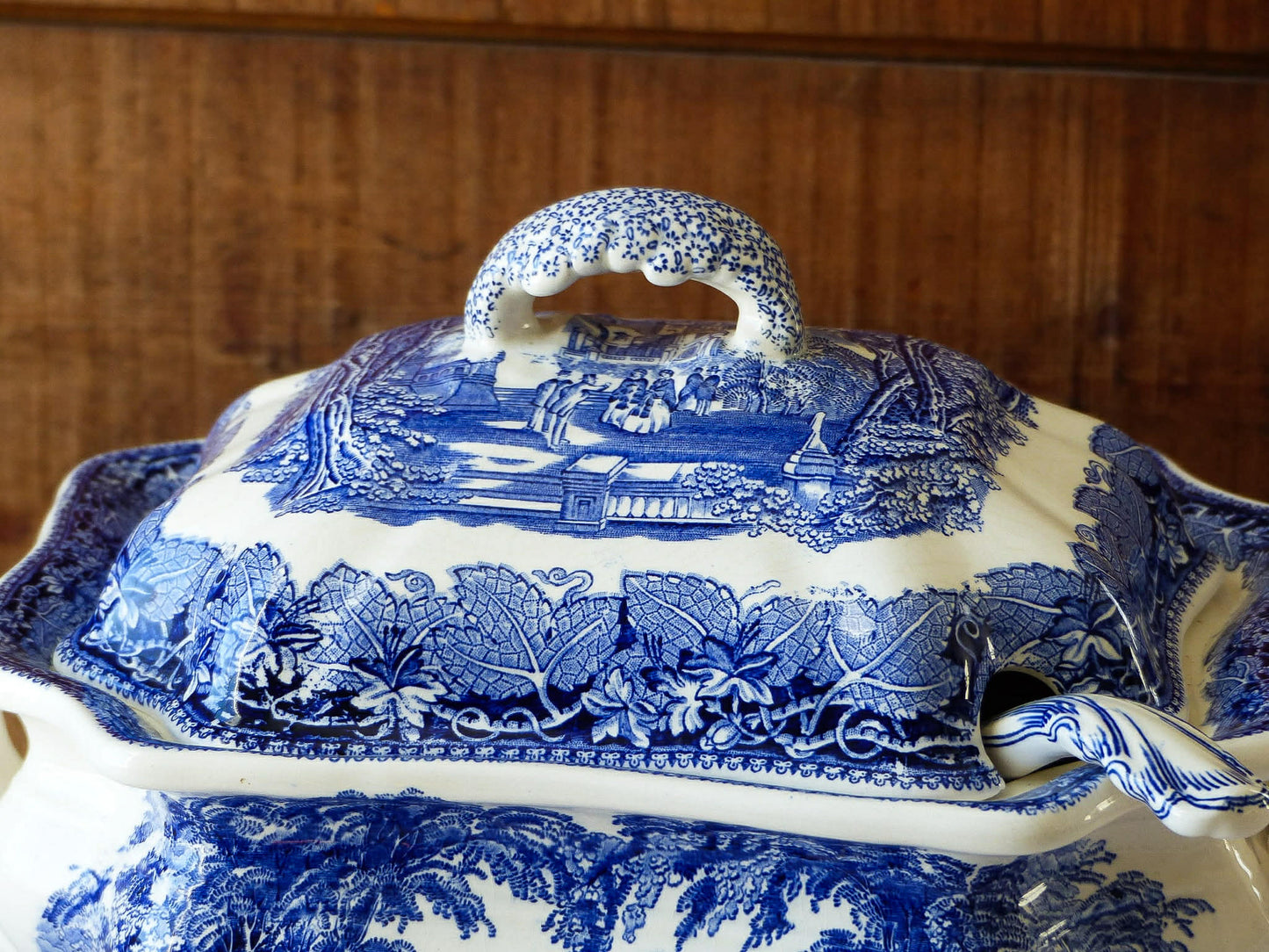 Soupière ancienne bleu et blanc, Mason's, Vista, England