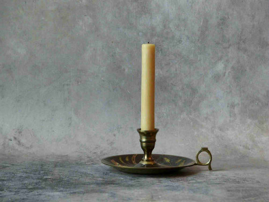 Bougeoir ancien en laiton avec anse