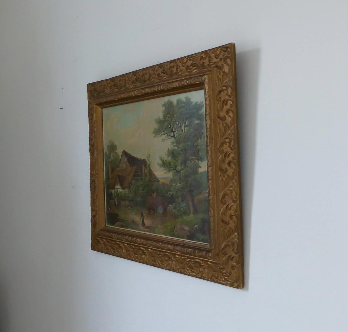 Grand cadre ancien avec estampe, de la maison d’édition Hallen Weiner
