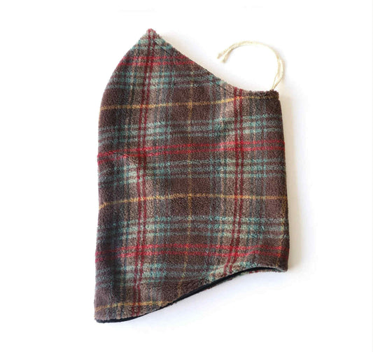 Col capuche à carreaux - BRUN