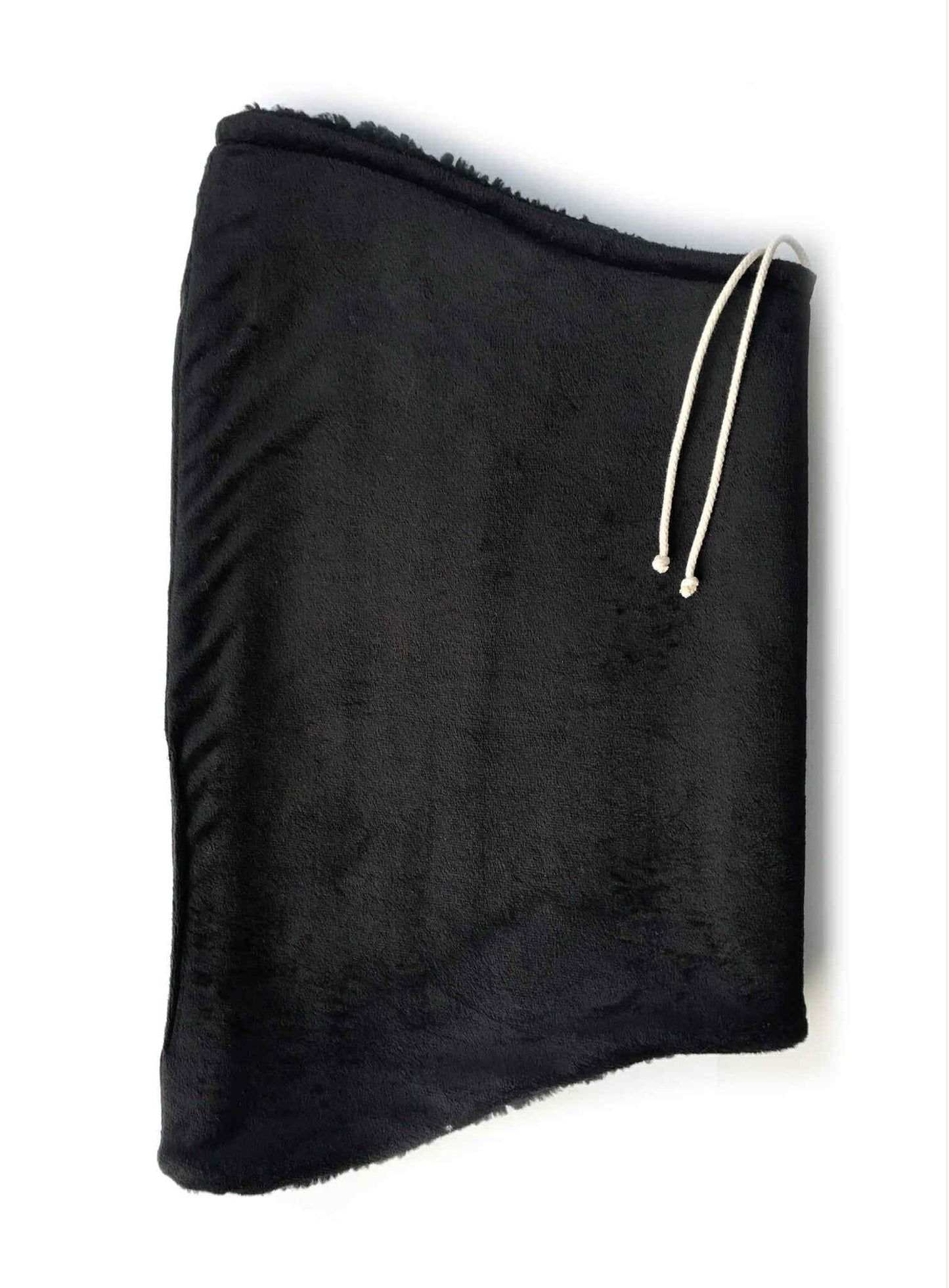 Col capuche réversible intérieur velours - NOIR