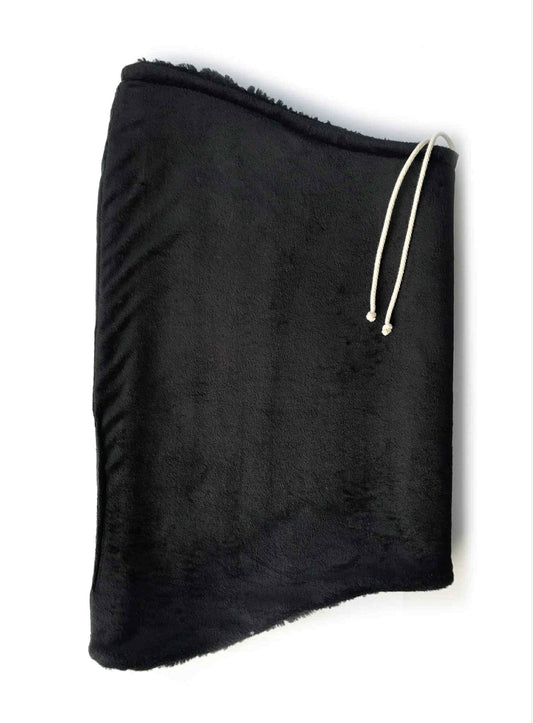 Col capuche réversible intérieur velours - NOIR