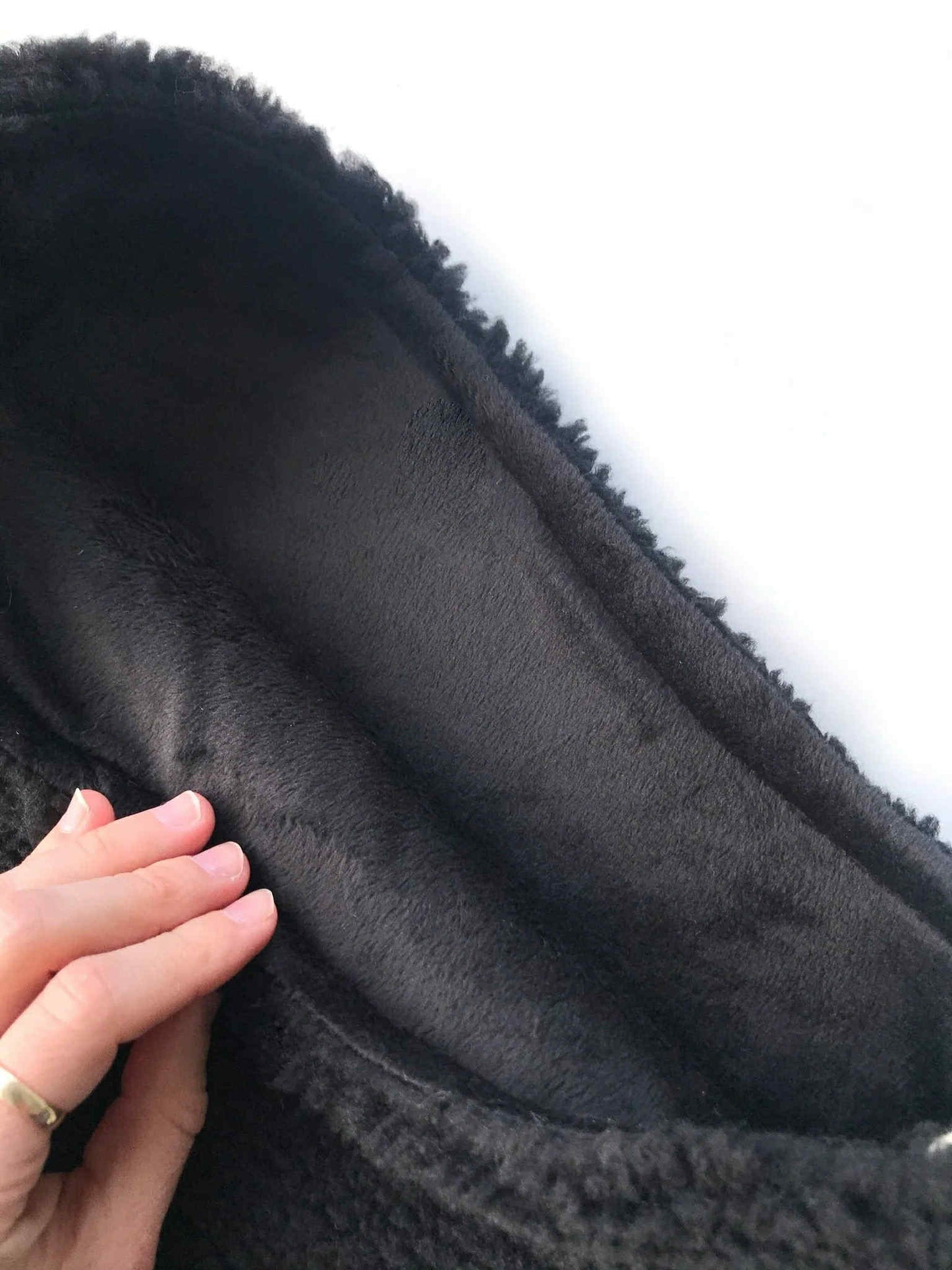 Col capuche réversible intérieur velours - NOIR