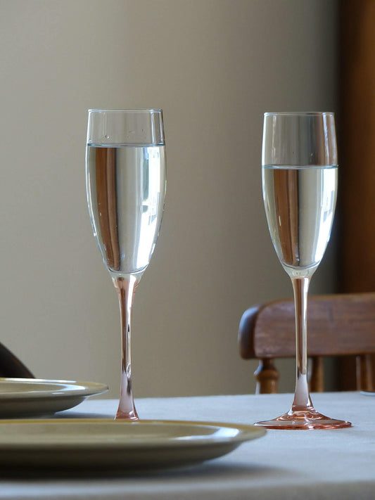 Flutes à champagne LUMINARC, pied rose blush, ensemble de 6
