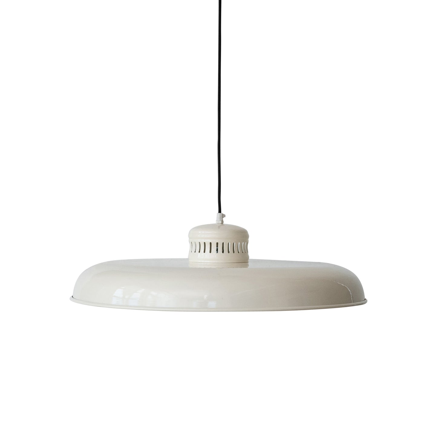 Lampe suspendue en métal - style vintage revisité - couleur crème