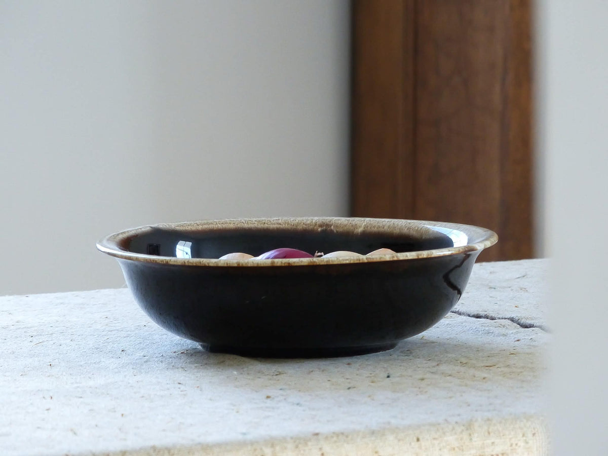 Grand bol en céramique style rustique - Brun profond