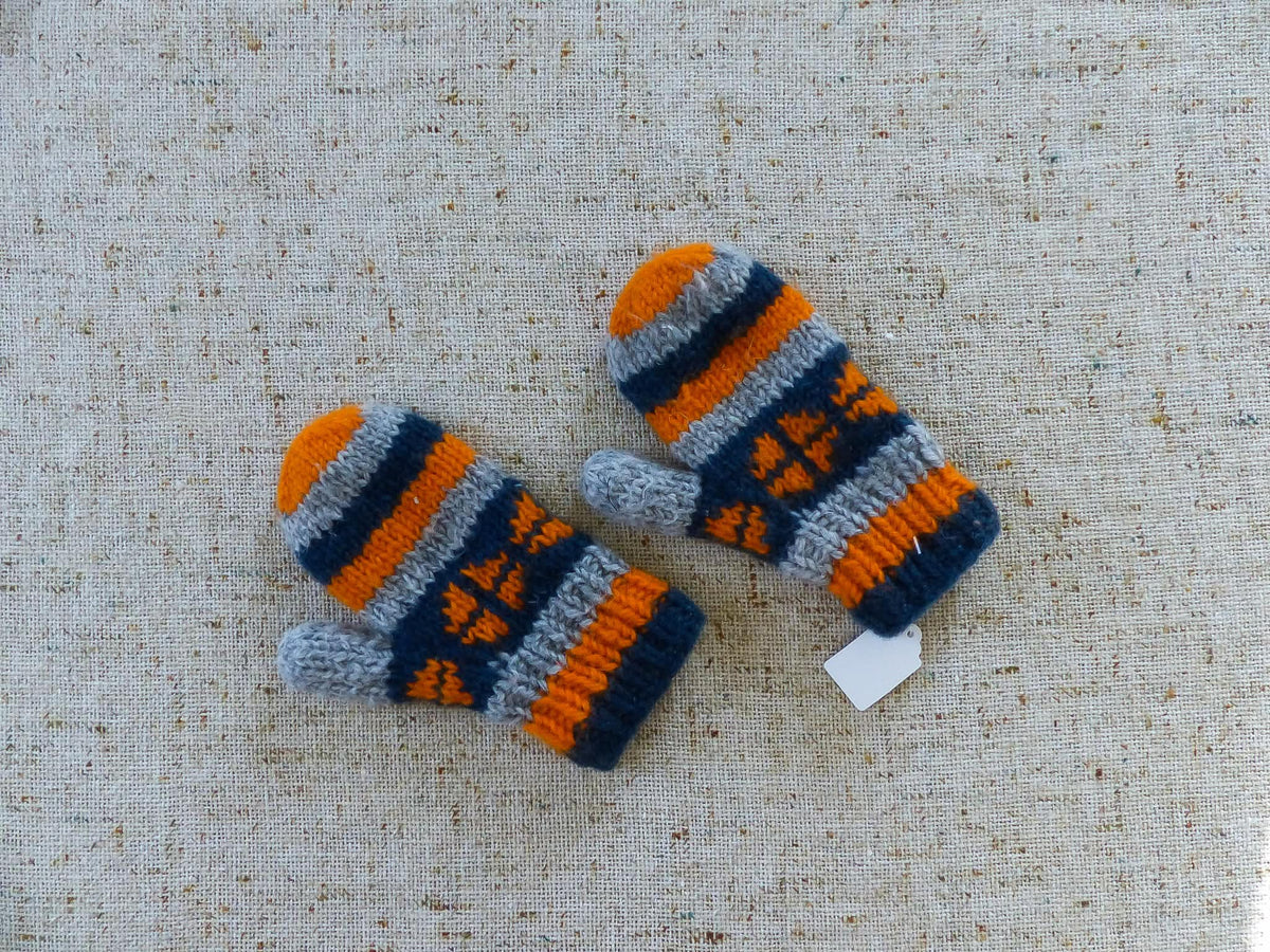 Mitaines en laine - motifs géométriques - JUNIOR