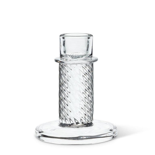 Porte bougie en verre torsadé