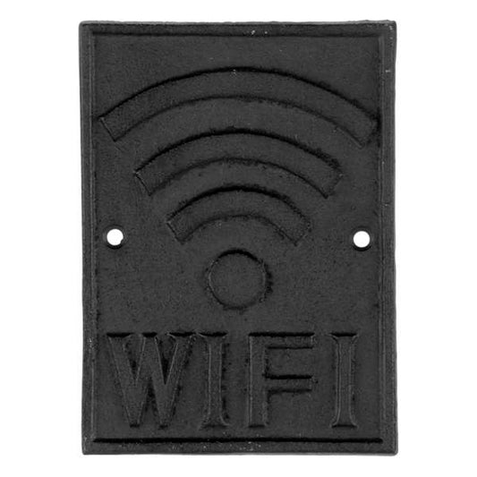 Plaque murale WIFI en métal noir