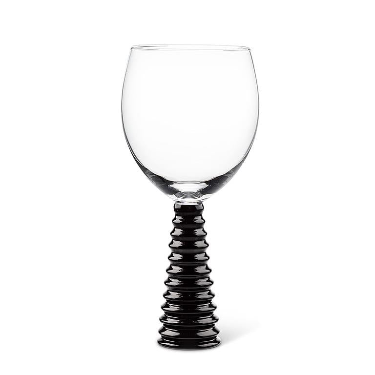 Verre à vin, base noire