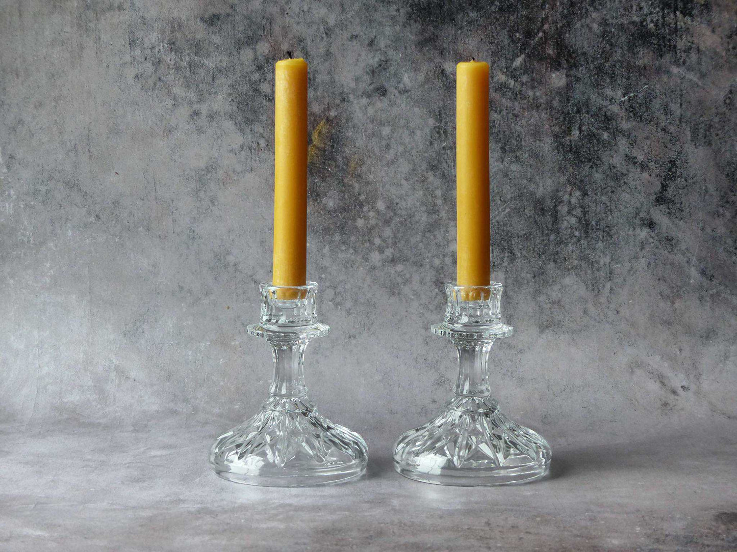 Duo de bougeoirs en verre