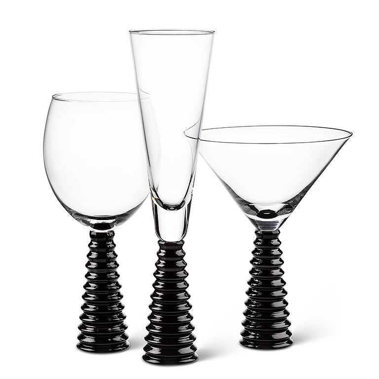 Verre à vin, base noire