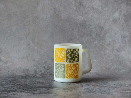 Tasse vintage, motif MOD FLORAL, FEDERAL GLASS