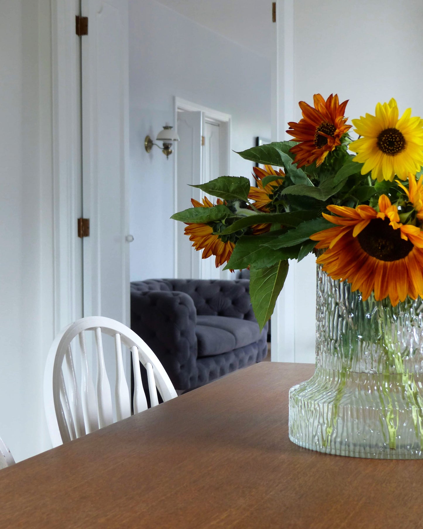 Vase en verre texturé