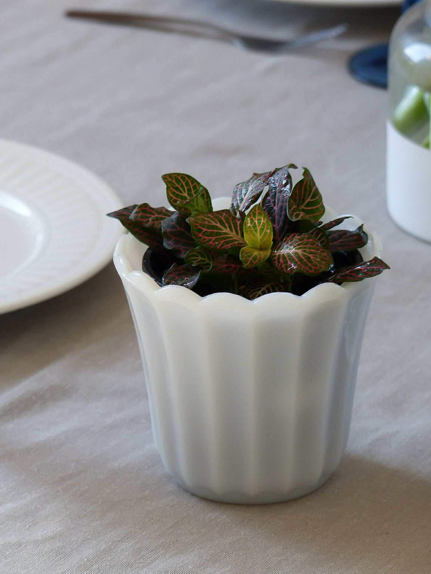 Petit cache pot en verre opalin