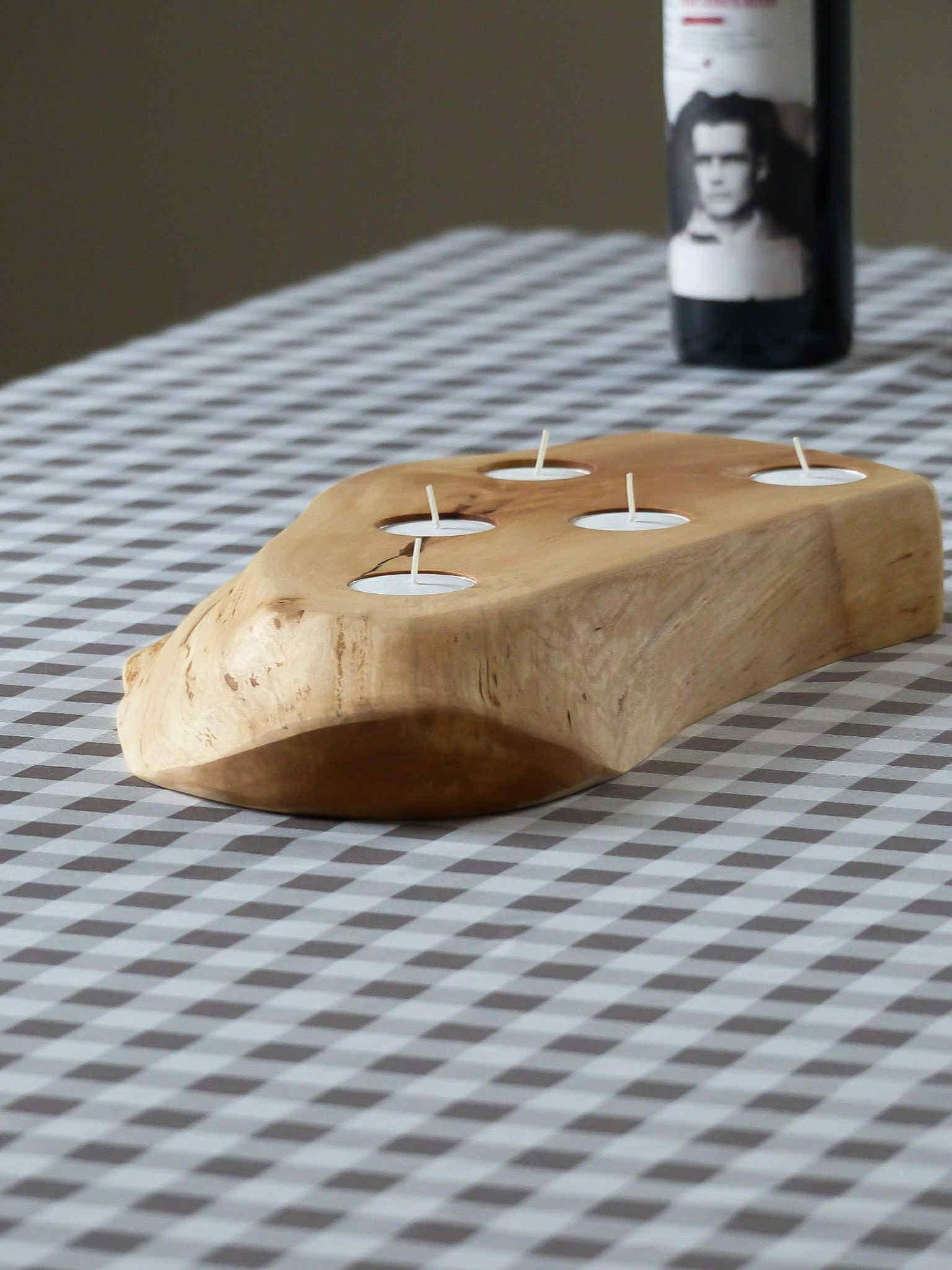 Planche porte bougie en bouleau