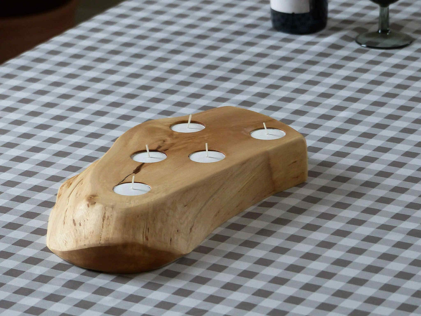 Planche porte bougie en bouleau