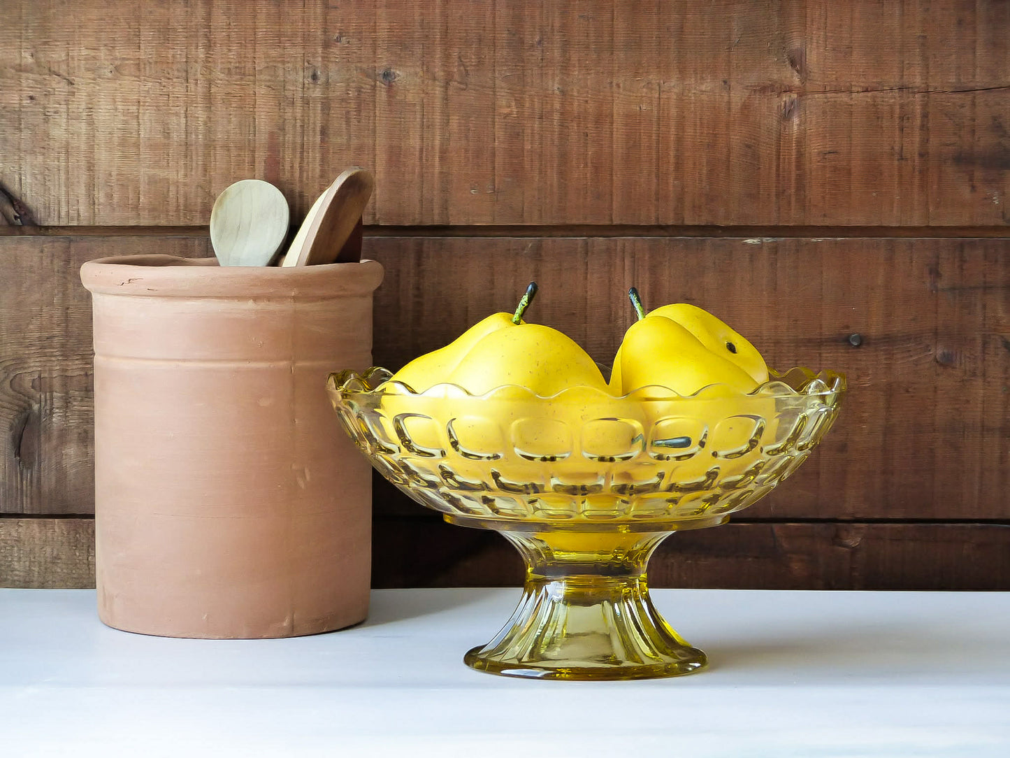 Bol à fruits sur pied, ambré, de FEDERAL GLASS