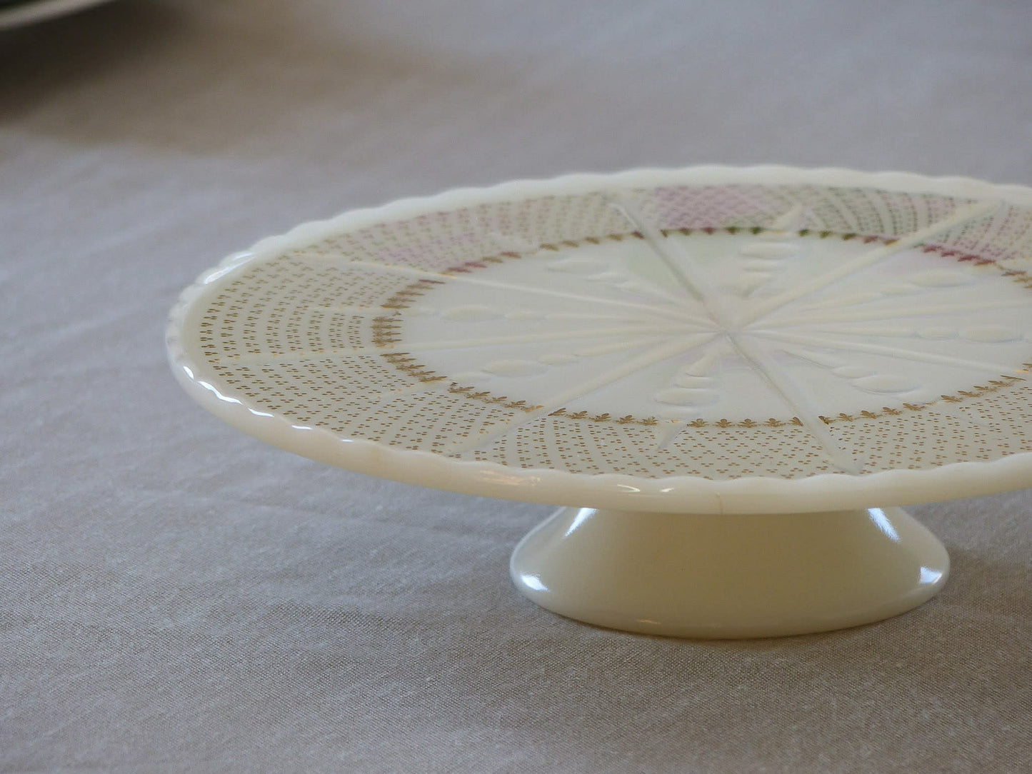 Présentoir à gâteau ANCHOR HOCKING en verre de lait