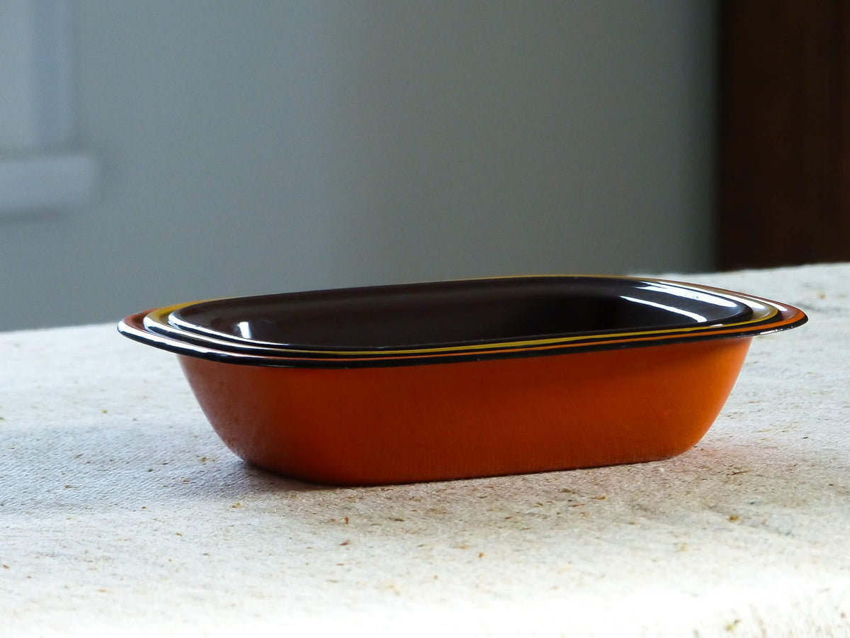Ensemble de 3 plats vintage en émail