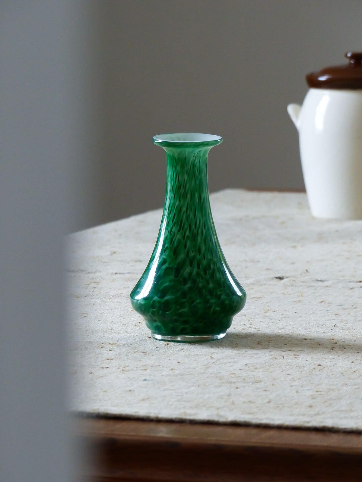 Petit vase en verre, vert émeraude